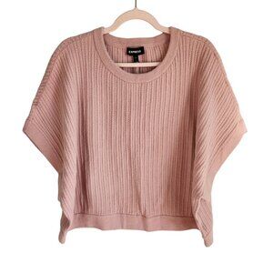 Express Sweater Pink XL Women's Oversized Vest Short Sleeve Ribbed